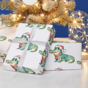 Trendy Alligators-Crocodiles Christmas Pattern Wrapping Paper