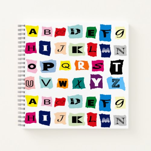 Trendy Alphabet Squares Tiles Notebook