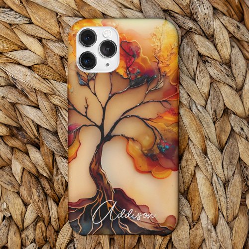 Trendy Amber Yellow Tree of Life  iPhone 15 Pro Max Case