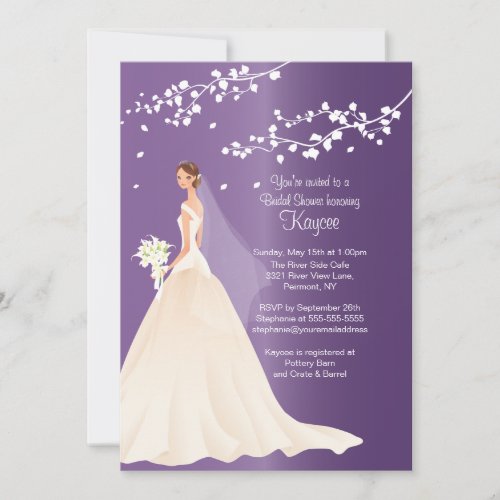 Trendy Amethyst Bride Bridal Shower Invite