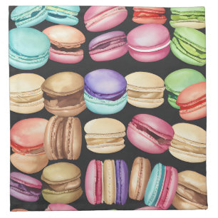 Trendy and Artistic Watercolor Macarons Pattern Cloth Napkin