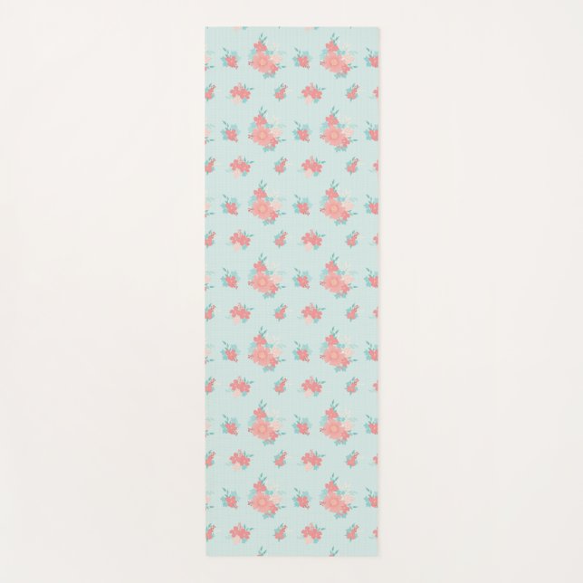 Trendy and beautiful floral design yoga mat (Front)