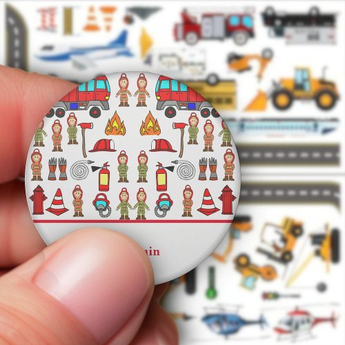 Trendy and Cute Red Fire Engine  Fire Fighters Eraser