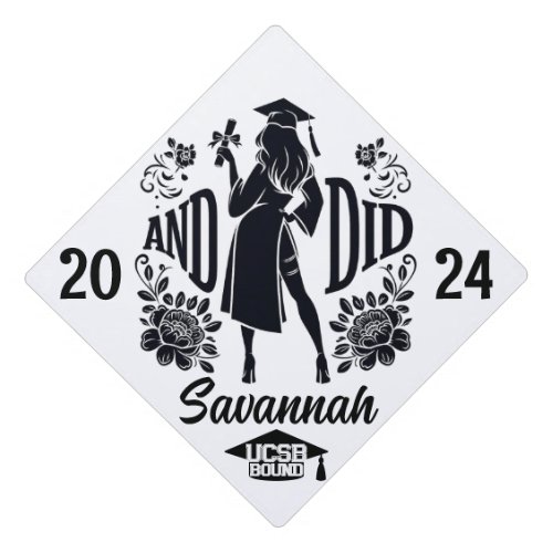 Trendy AND DID Urban Womans Silhouette Black Graduation Cap Topper