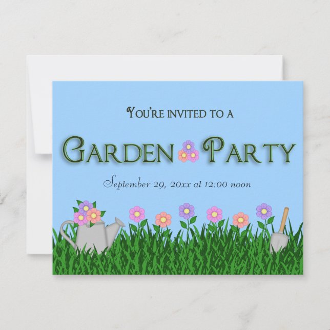 Trendy And Elegant Garden Party Invite (Front)