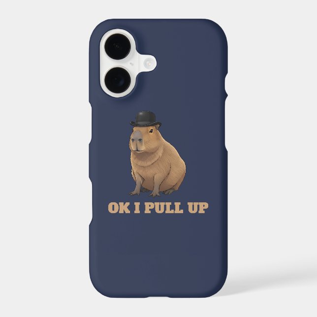 Trendy and funny Capybara meme design iPhone Case (Back)
