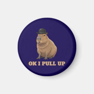 Trendy and funny Capybara meme design Magnet