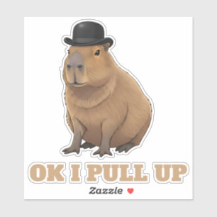 Trendy and funny Capybara meme design Sticker