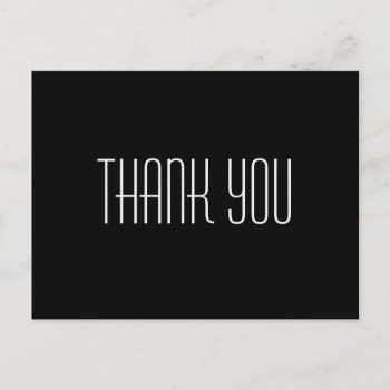 Trendy And Inexpensive Black Thank You Postcard by Zigglets at Zazzle