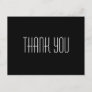Trendy and Inexpensive Black Thank You Postcard