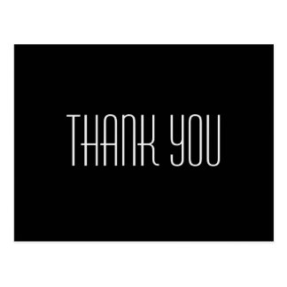 Trendy and Inexpensive Black Thank You Postcard