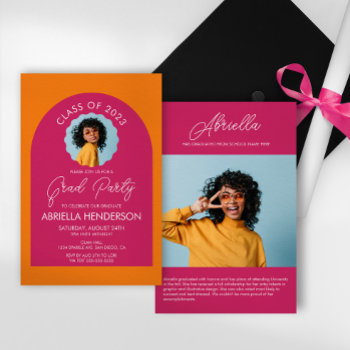 Trendy And Modern Graduation Party Invitation by DBDM_Creations at Zazzle