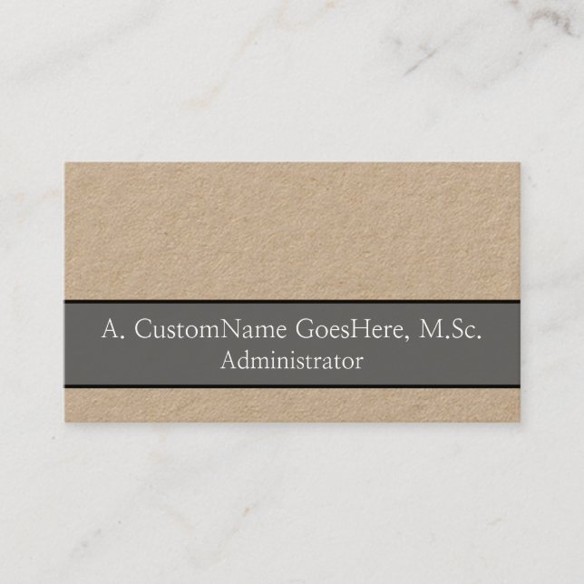 Trendy and Sleek Administrator Business Card (Front)