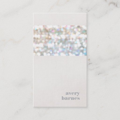 Customizable Trendy and Stylish Faux Linen Bokeh Glitter Business Card Templates