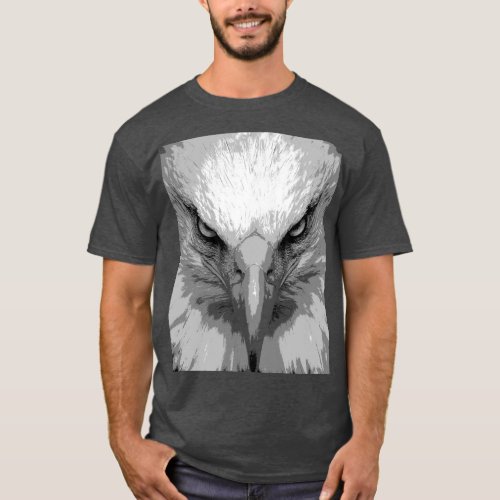 Trendy Animal Eagle Face Template Mens Modern T_Shirt