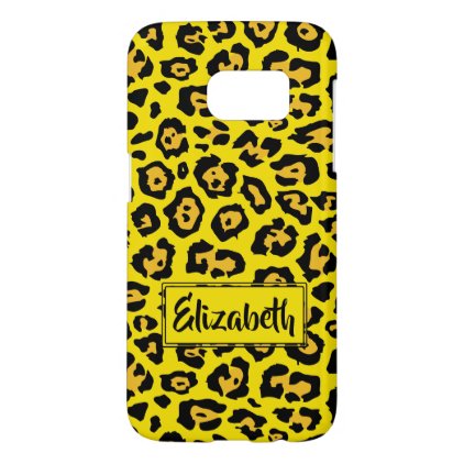 Trendy Animal Pattern with Name Yellow Samsung Galaxy S7 Case