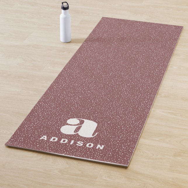 Trendy animal print mauve personalized yoga mat (In Situ)