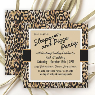 Trendy Animal Print Tween/Teen Birthday Party Invitation