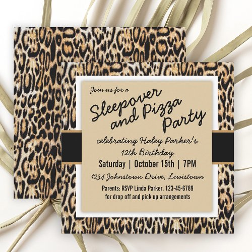 Trendy Animal Print TweenTeen Birthday Party Invitation