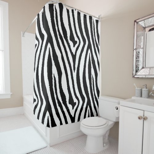 Trendy Animal Print Zebra Seamless Pattern Shower Curtain