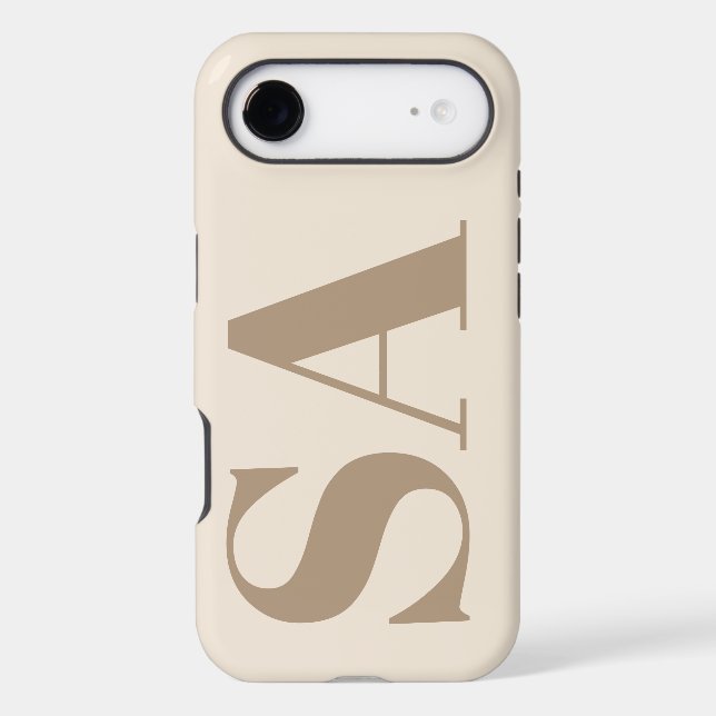 trendy Antique White with Monogram Case-Mate iPhone Case (Back)