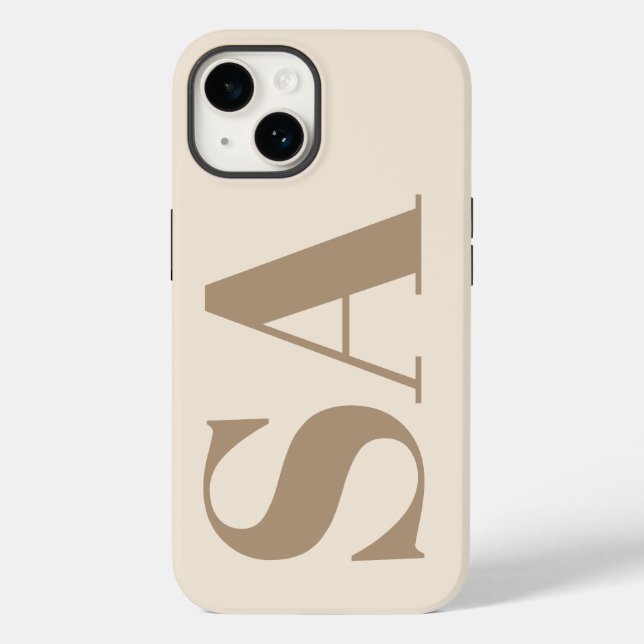 trendy Antique White with Monogram Case-Mate iPhone Case (Back)
