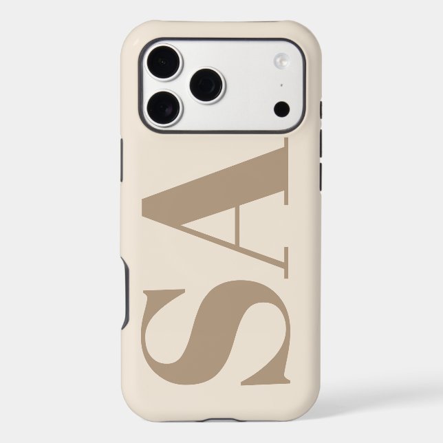 trendy Antique White with Monogram Case-Mate Iphone Case (Back)