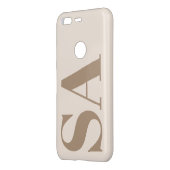 trendy Antique White with Monogram Case-Mate Uncommon Google Pixel Case (Back/Left)