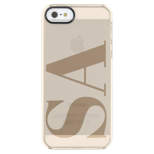 trendy Antique White with Monogram Case-Mate Clear iPhone SE/5/5s Case