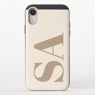 trendy Antique White with Monogram Case-Mate iPhone XR Slider Case