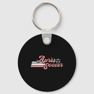 Trendy Apres Soccer Retro Distressed Pastel Color Keychain