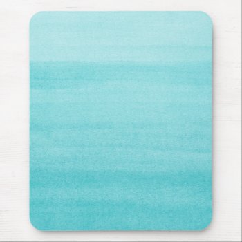 Trendy Aqua Blue Ombre Watercolor Pattern Mouse Pad by blueskywhimsy at Zazzle