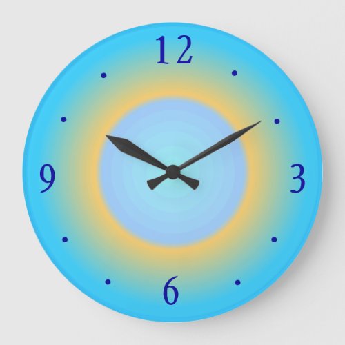 Trendy Aqua Blue Yellow Modern Wall Clock