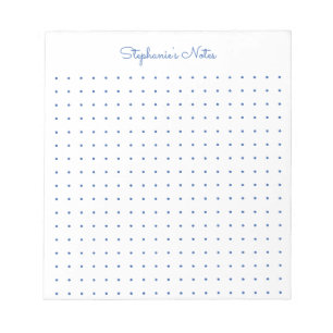 Trendy Aqua Personalized Dot Grid Notepad