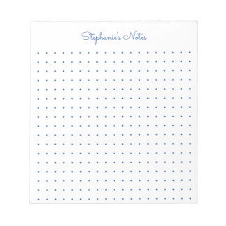 Trendy Aqua Personalized Dot Grid Notepad