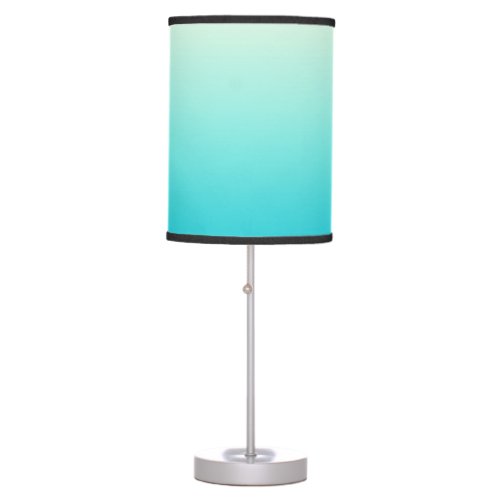 Trendy Aqua Teal to Vintage White Ombre Gradient Table Lamp
