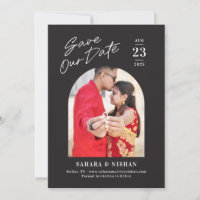 Trendy Arch Editable Color Save The Date Card