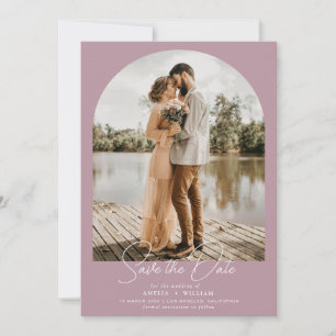 trendy arch photo dusty rose wedding Save the Date