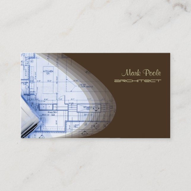 Trendy Architect business cards, dark chocolate Business Card (Front)