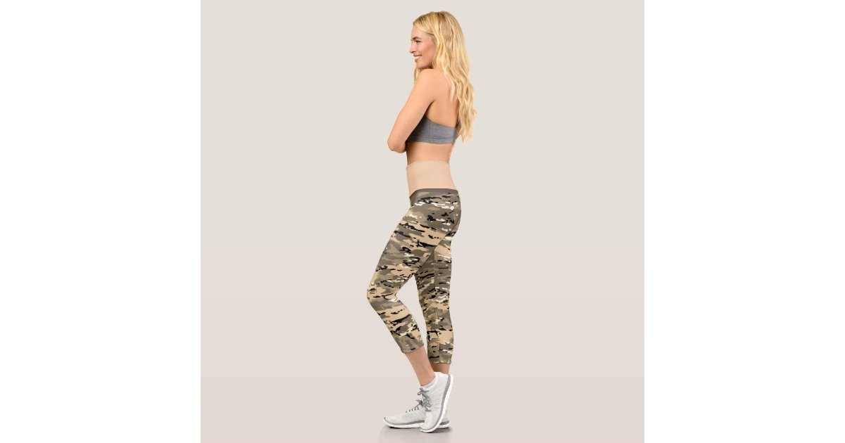 Pink Camo Capri Leggings