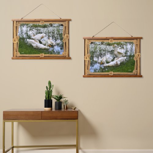 Trendy Art Ducks Pond Life  Hanging Tapestry