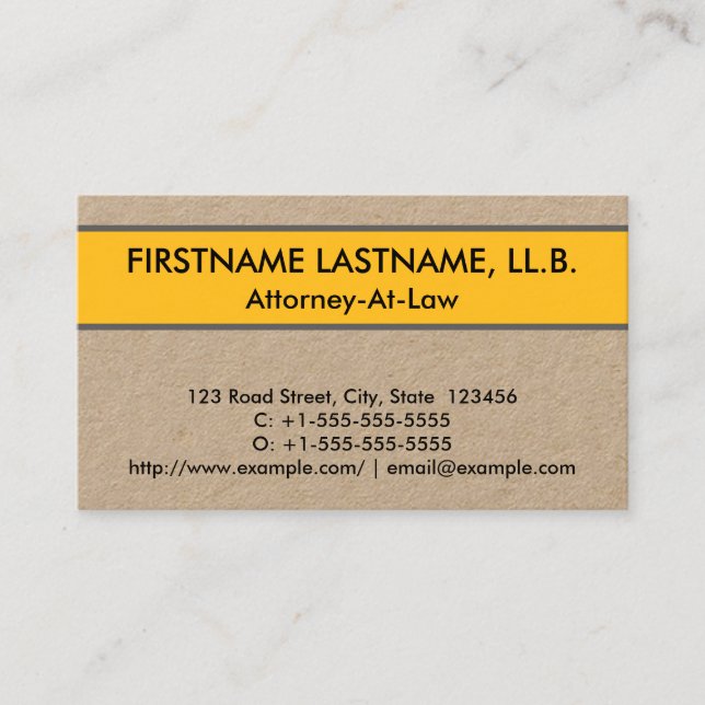 Trendy Attorney-At-Law Business Card (Front)