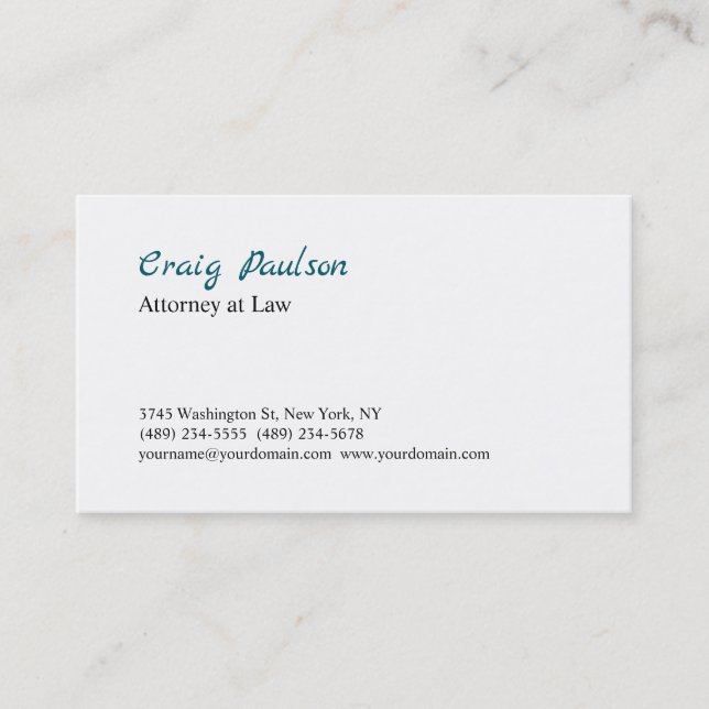 Trendy Attorney at Law Unique Special Business Card (Front)