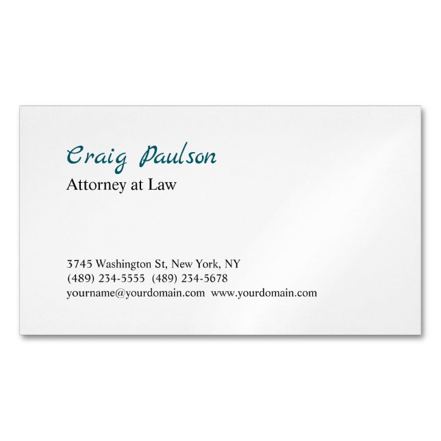 Trendy Attorney at Law Unique Special Business Card Magnet (Front)