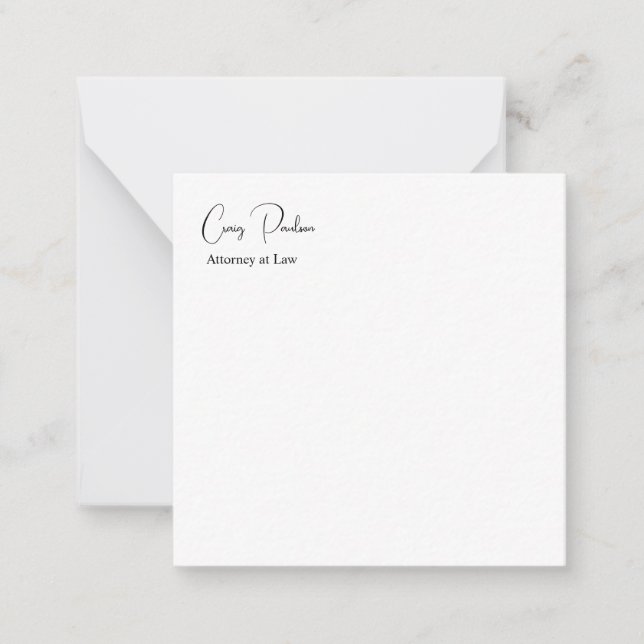 Trendy Attorney at Law Unique Special Note Card (Front)