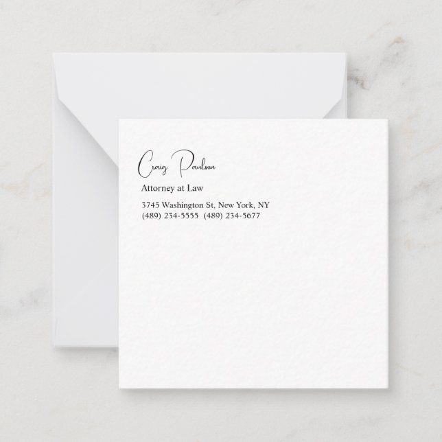 Trendy Attorney at Law Unique Special Note Card (Front)