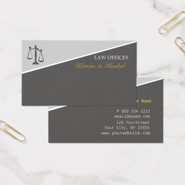 Trendy Attorney  Law And Justice Scales Of Justice Business Card