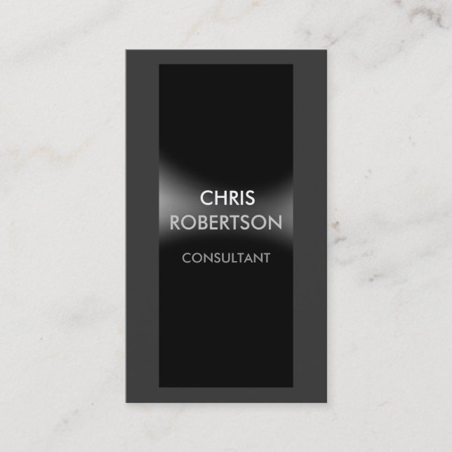 Trendy Attractive Black Gray Business Card (Front)