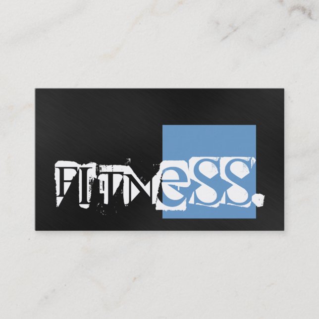 Trendy Attractive Blue Gray Fitness Business Card (Front)