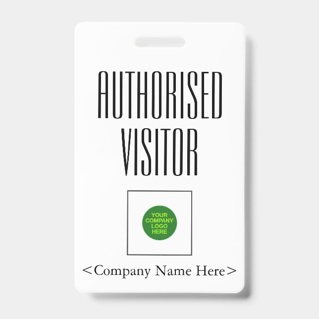 Trendy "Authorised Visitor" Badge (Front)